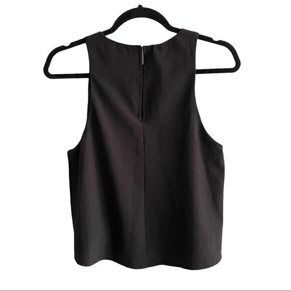 DO + BE Sleeveless Cropped Tank Top Sleeveless Blouse Black White Side Stripe L - Picture 3 of 5